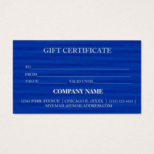 Certificat cadeau d'entreprise simple et moderne (Dos)