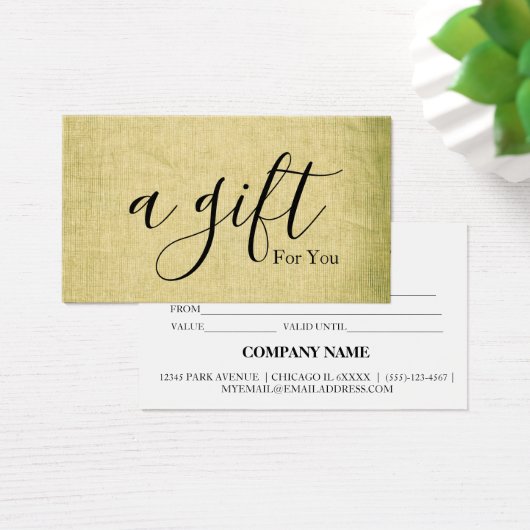 Certificat cadeau d'entreprise simple et moderne (Bureau)