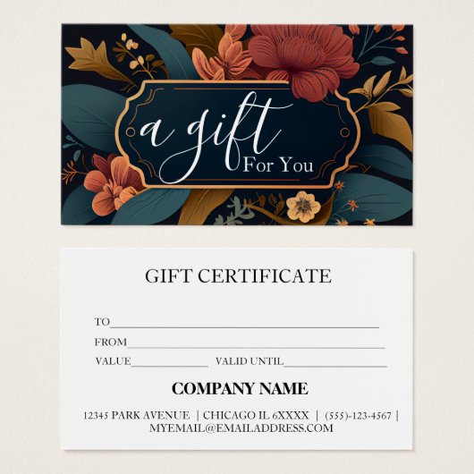 Certificat-cadeau d'entreprise simple et moderne (Devant & derrière)