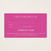 Certificat cadeau d'entreprise simple et moderne (Dos)