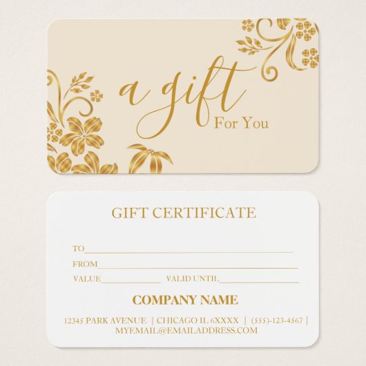 Certificat-cadeau d'entreprise simple et moderne (Devant & derrière)