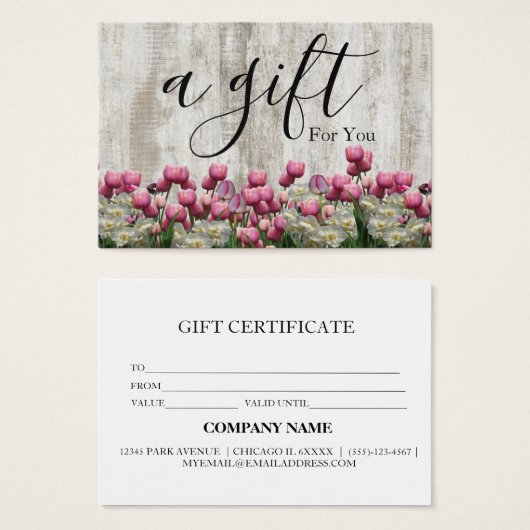 Certificat cadeau d'entreprise simple et moderne (Devant & derrière)