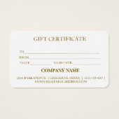 Certificat-cadeau d'entreprise simple et moderne (Dos)