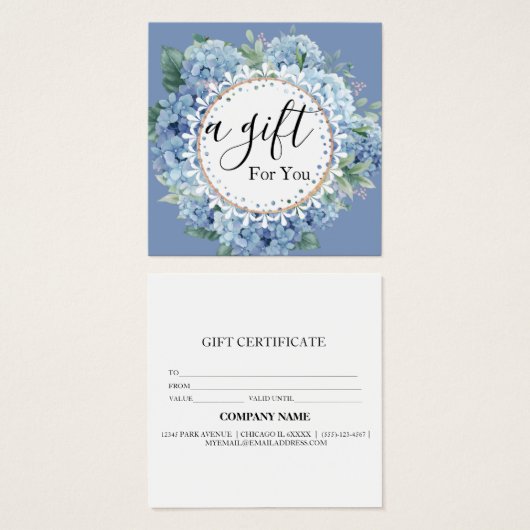 Certificat cadeau d'entreprise simple et moderne (Devant & derrière)