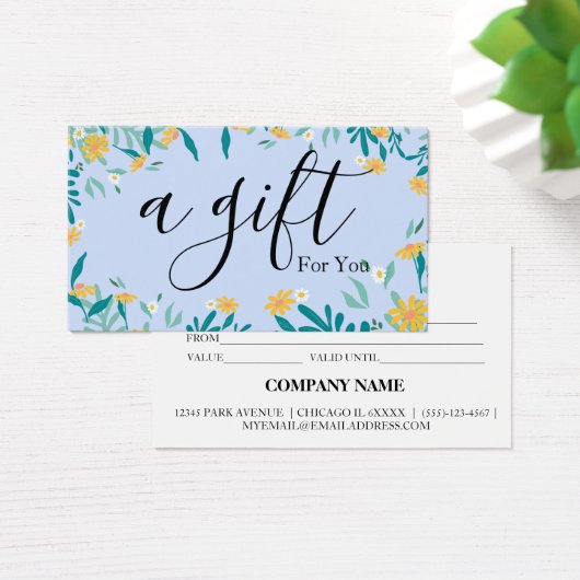 Certificat cadeau d'entreprise simple et moderne (Bureau)