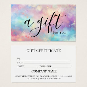Certificat cadeau d'entreprise simple et moderne