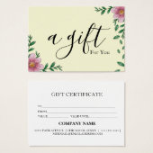 Certificat cadeau d'entreprise simple et moderne (Devant & derrière)