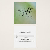 Certificat cadeau d'entreprise simple et moderne (Devant & derrière)