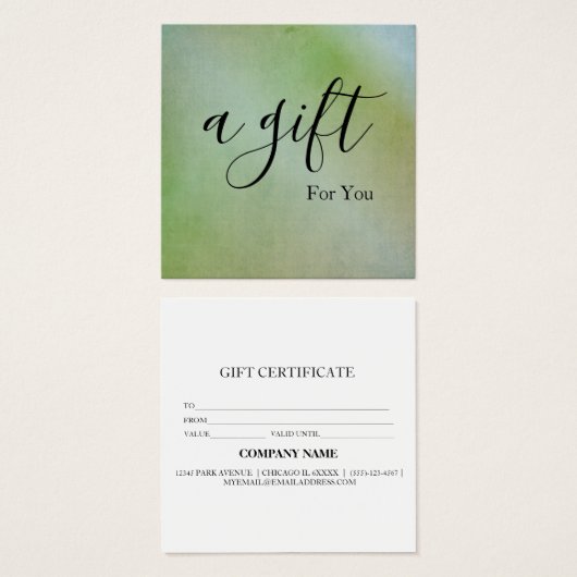 Certificat cadeau d'entreprise simple et moderne (Devant & derrière)