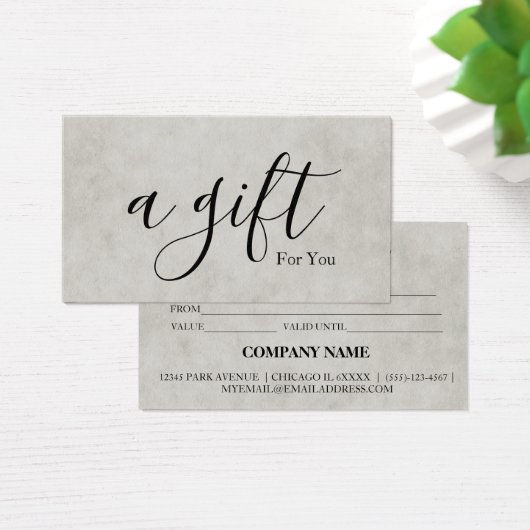 Certificat cadeau d'entreprise simple et moderne (Bureau)