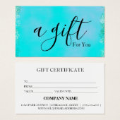 Certificat cadeau d'entreprise simple et moderne (Devant & derrière)