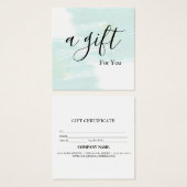 Certificat cadeau d'entreprise simple et moderne (Devant & derrière)