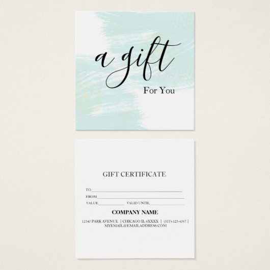 Certificat cadeau d'entreprise simple et moderne (Devant & derrière)