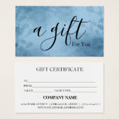 Certificat cadeau d'entreprise simple et moderne (Devant & derrière)