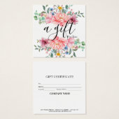 Certificat cadeau d'entreprise simple et moderne (Devant & derrière)