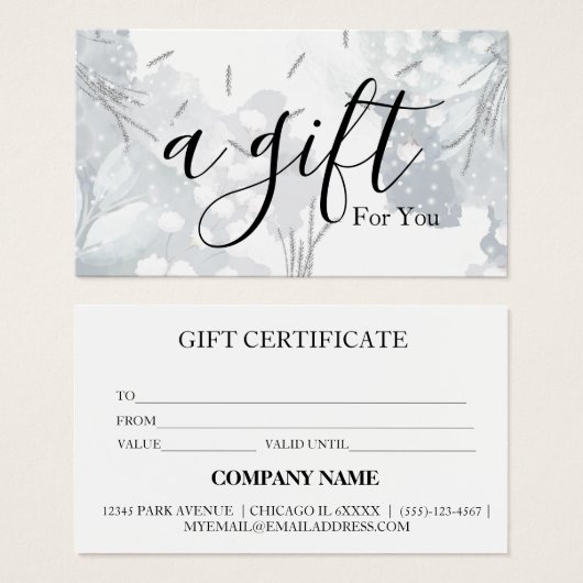 Certificat cadeau d'entreprise simple et moderne (Devant & derrière)