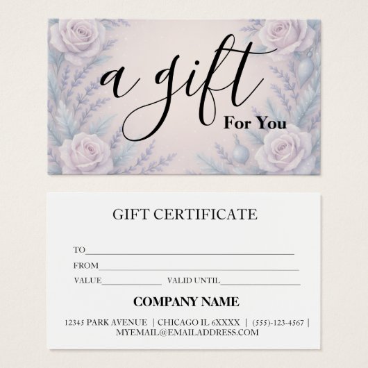 Certificat-cadeau d'entreprise simple et moderne (Devant & derrière)