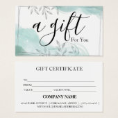 Certificat cadeau d'entreprise simple et moderne (Devant & derrière)