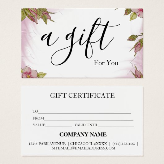 Certificat cadeau d'entreprise simple et moderne (Devant & derrière)