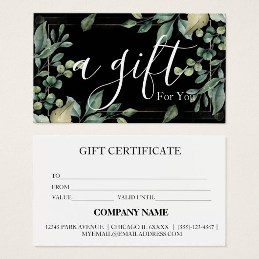 Certificat-cadeau d'entreprise simple et moderne (Devant & derrière)
