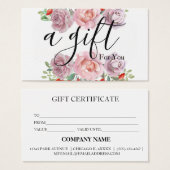 Certificat cadeau d'entreprise simple et moderne (Devant & derrière)