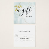 Certificat cadeau d'entreprise simple et moderne (Devant & derrière)