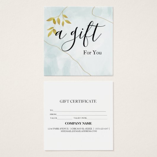 Certificat cadeau d'entreprise simple et moderne (Devant & derrière)