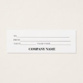 Certificat cadeau d'entreprise simple et moderne (Dos)