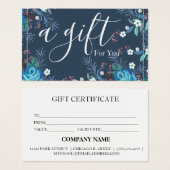 Certificat cadeau d'entreprise simple et moderne (Devant & derrière)