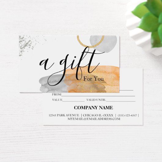 Certificat cadeau d'entreprise simple et moderne (Bureau)