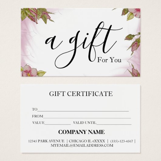 Certificat cadeau d'entreprise simple et moderne (Devant & derrière)