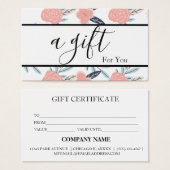 Certificat cadeau d'entreprise simple et moderne (Devant & derrière)