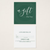 Certificat cadeau d'entreprise simple et moderne (Devant & derrière)