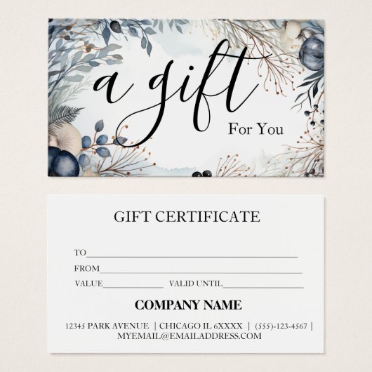 Certificat-cadeau d'entreprise simple et moderne (Devant & derrière)