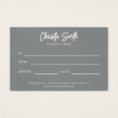 Certificat cadeau d'entreprise sophistiqué gris pi (Dos)