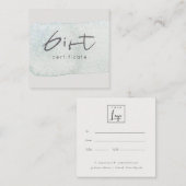 Certificat cadeau du logo Aqua Silver Brush Stoke (Devant / Derrière)