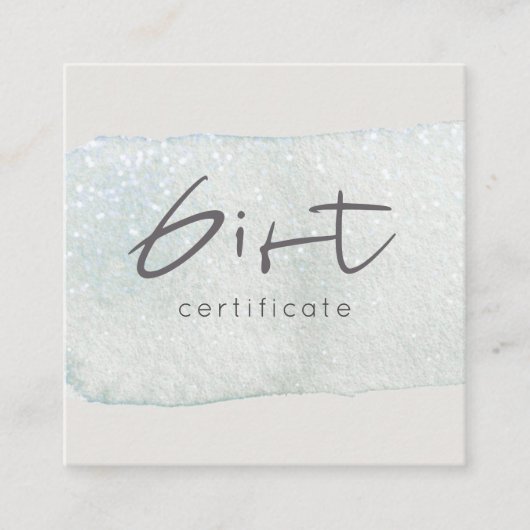 Certificat cadeau du logo Aqua Silver Brush Stoke (Devant)
