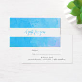 Certificat cadeau Elegant Blue Watercolor (Bureau)