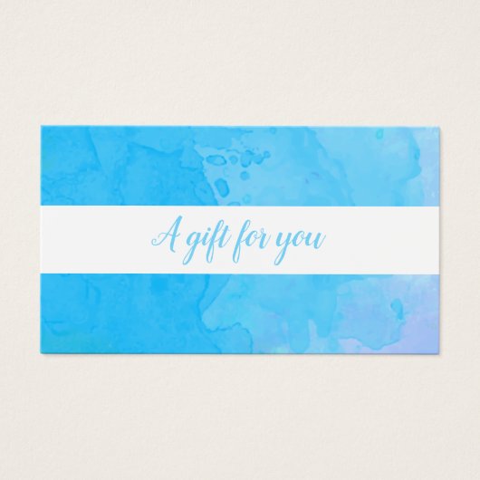 Certificat cadeau Elegant Blue Watercolor (Devant)