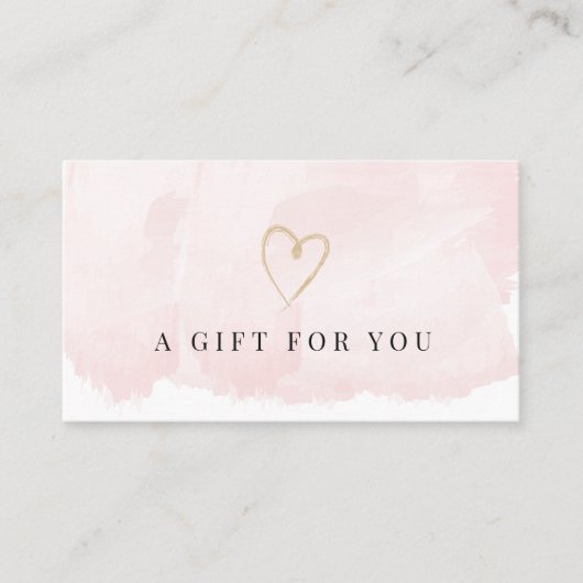 Certificat cadeau Elegant Blush Pink Watercolor (Devant)