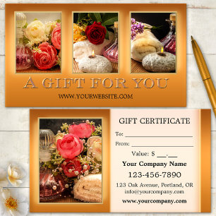 Certificat Cadeau Élégant Or pour Vos Photos