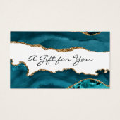 Certificat-cadeau en agate sarcelle - turquoise et (Devant)