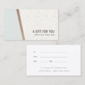 Certificat cadeau en céramique or Aqua Sky Blue Ro (Devant / Derrière)