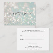 certificat cadeau en cristal pastel bokeh (Devant / Derrière)