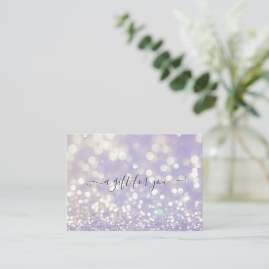 certificat cadeau en cristal pastel bokeh (Debout devant)