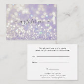 certificat cadeau en cristal pastel bokeh (Devant / Derrière)