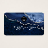 Certificat Cadeau en Pierre d'Agate Navy et Argent (Devant)