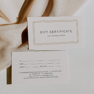 Certificat Cadeau Entreprise Avery Chic Or Noir