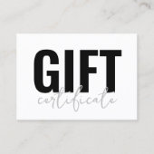 Certificat Cadeau Entreprise Blanc (Devant)