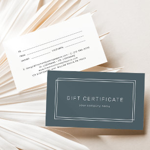 Certificat cadeau entreprise bleu marine foncé AVE